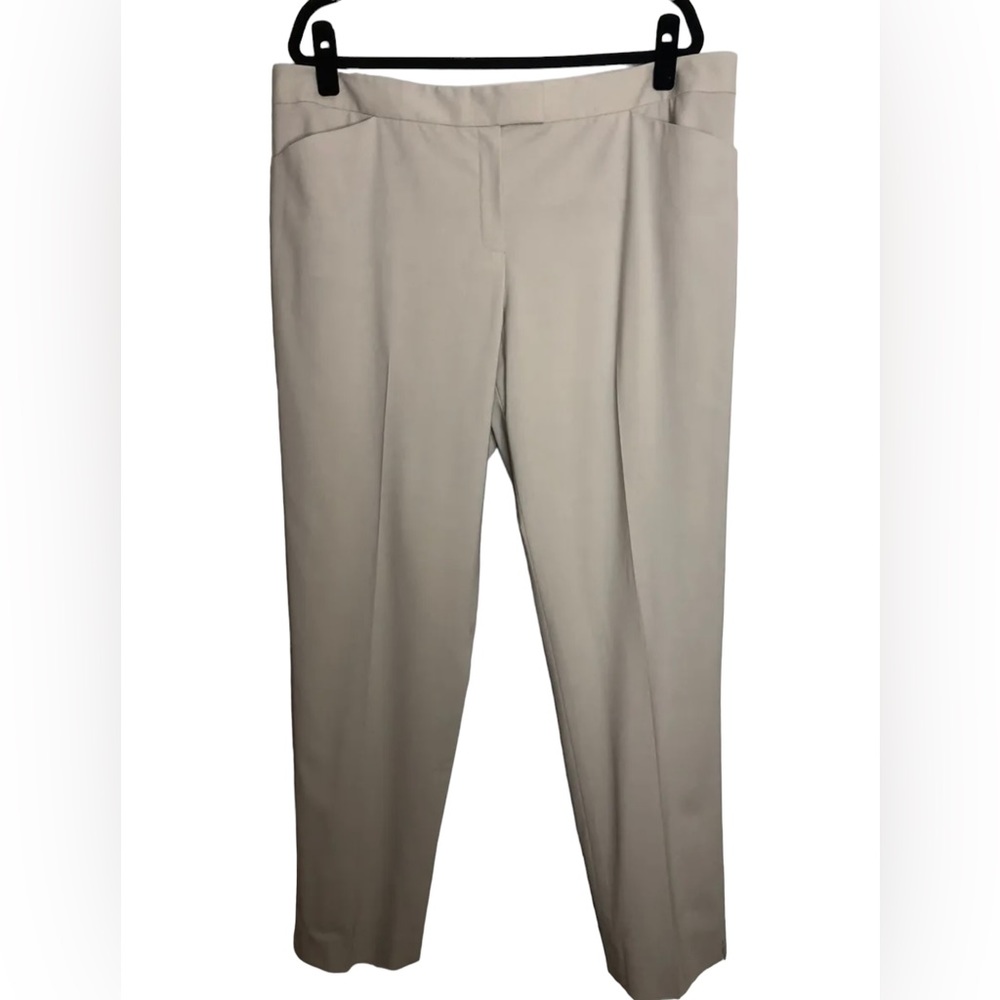 Lafayette 148 New York Beige/ Tan Irving Wool Blend Stretch Pant Size 16
